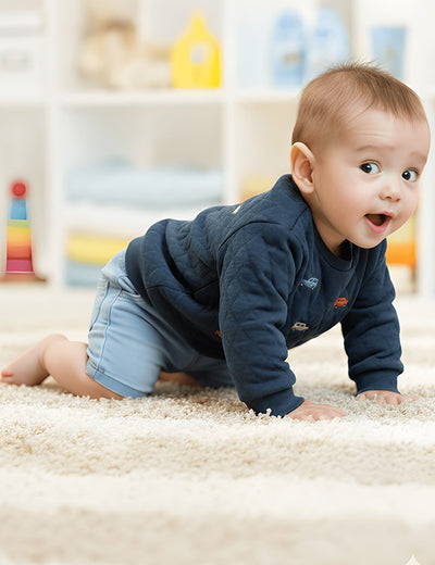Baby Boy Car Sweatshirt & Denim Shorts Set
