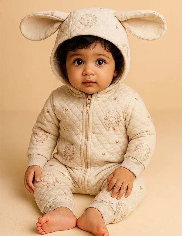 Organic Cotton Soft Lamb Quilted Growsuit – Cute, Cozy & Perfect