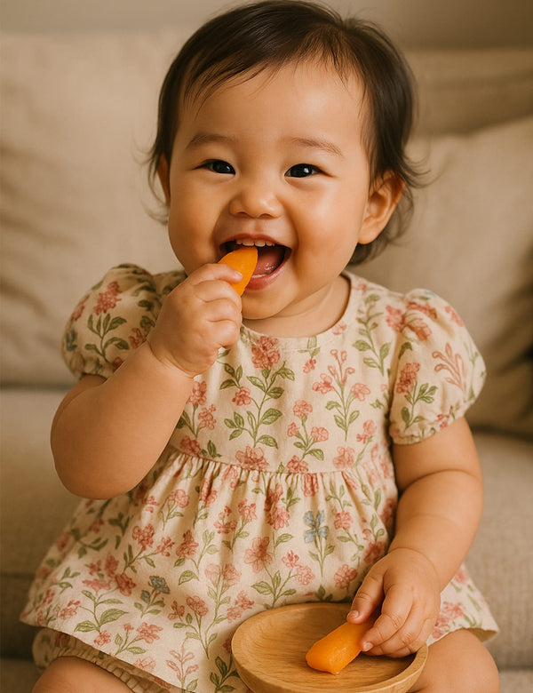 Floral Baby Dress with Ruffle Bloomer Set – 100% Organic Cotton