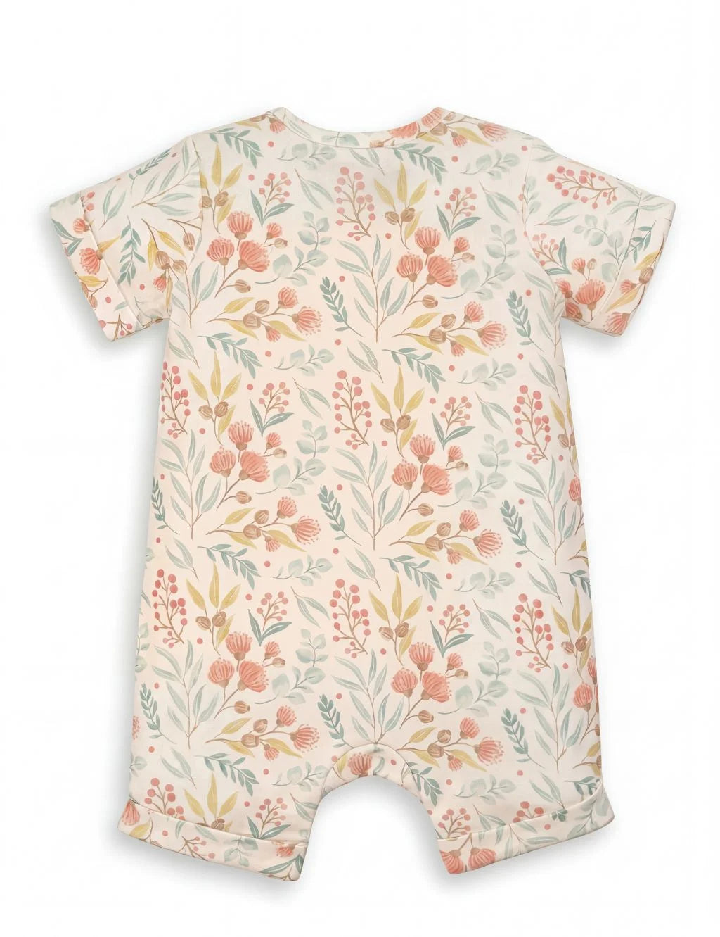 Organic Cotton  Eucalyptus Print Baby Romper