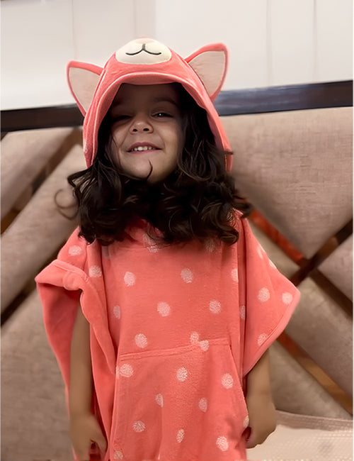 Organic Cotton Cat Hooded Animal Towel-Poncho