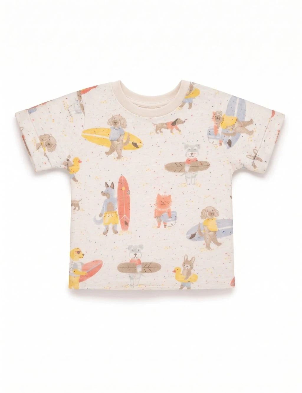 Organic Cotton Quilted Dungaree Set - Surfing Dogs Print