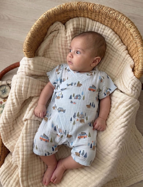 Forest Adventure Organic Muslin Romper