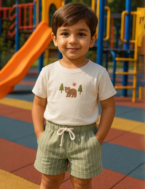 Organic Cotton Tee with Shorts (Sunny Bear Playwear)