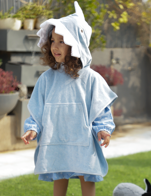 Shark Splash Hooded poncho Towel