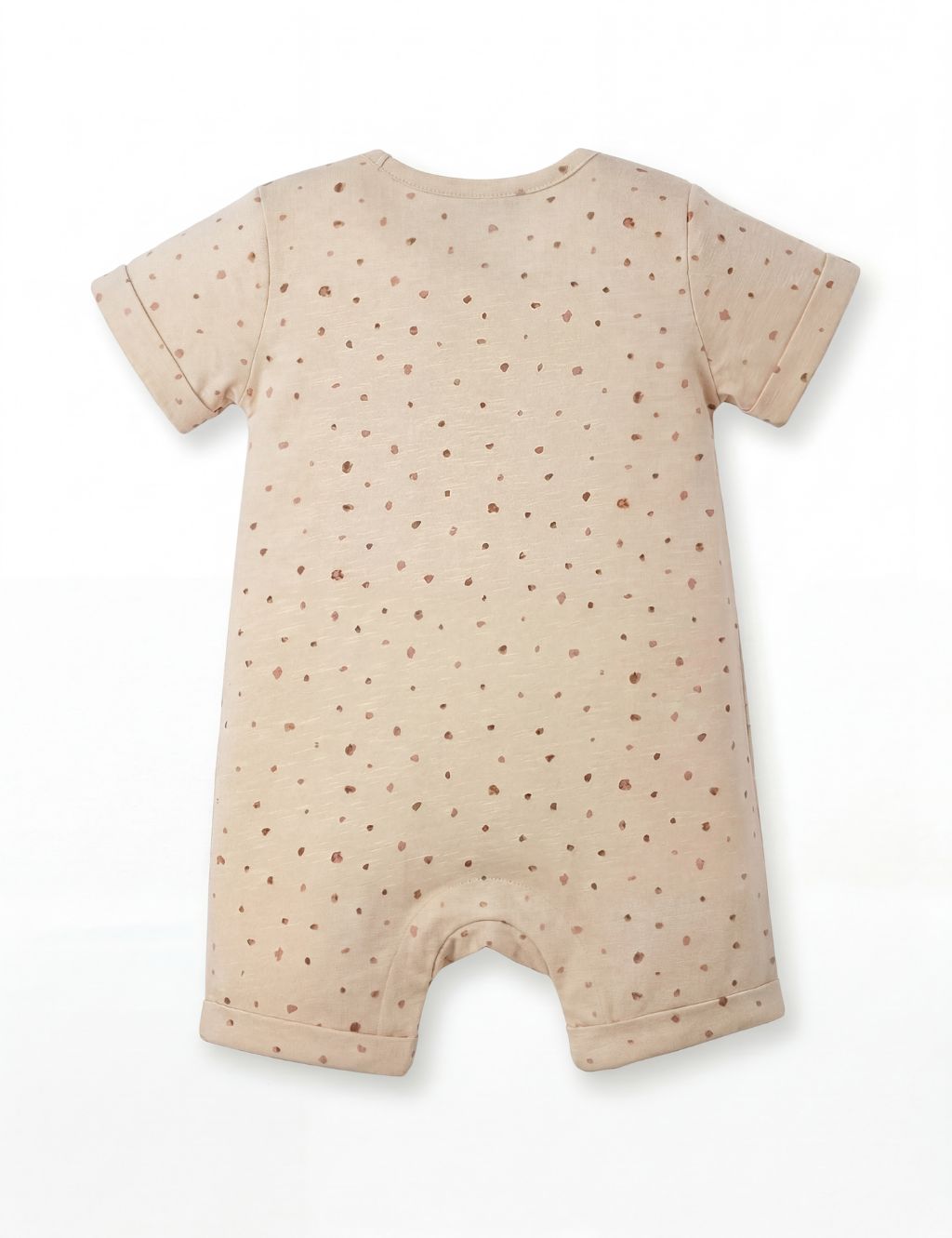 Organic Cotton Sand Animal Print Baby Romper