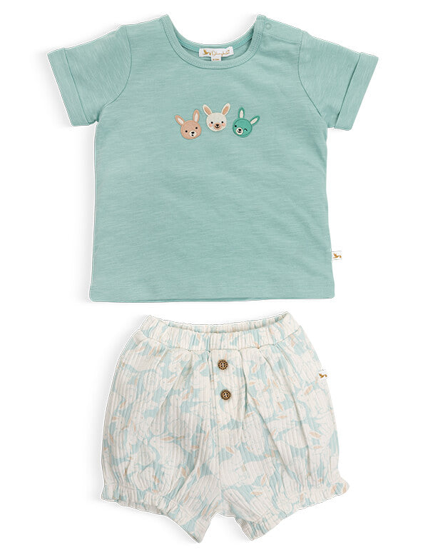 Organic Cotton Bunny Buddies Tee & Shorts