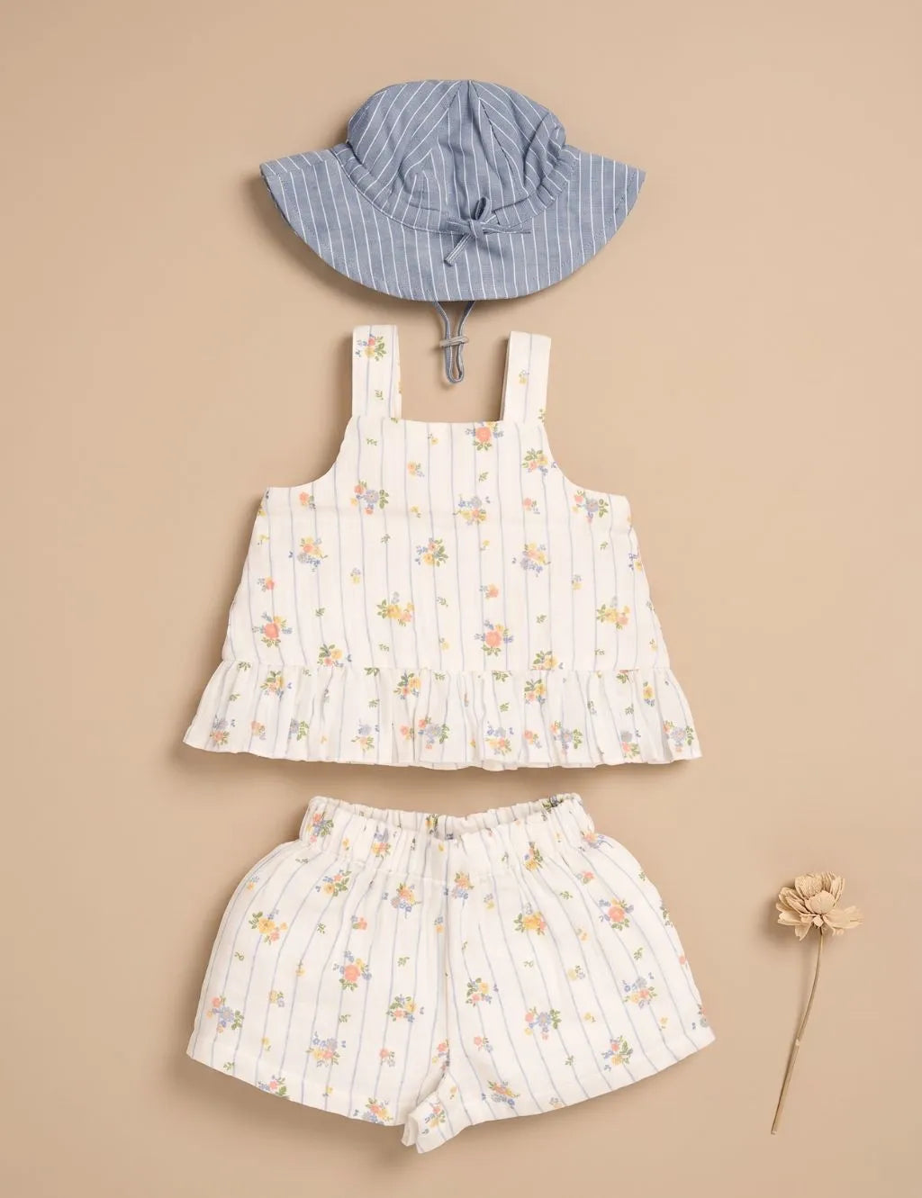 Organic Cotton Nautical Floral Top and Shorts Set