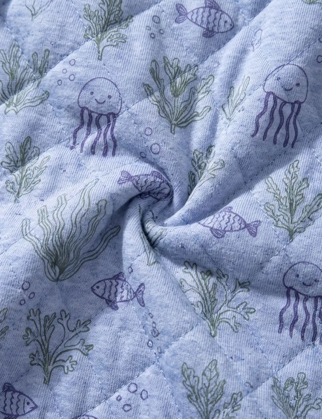 In The Deep Print Quilted Hooded Growsuit