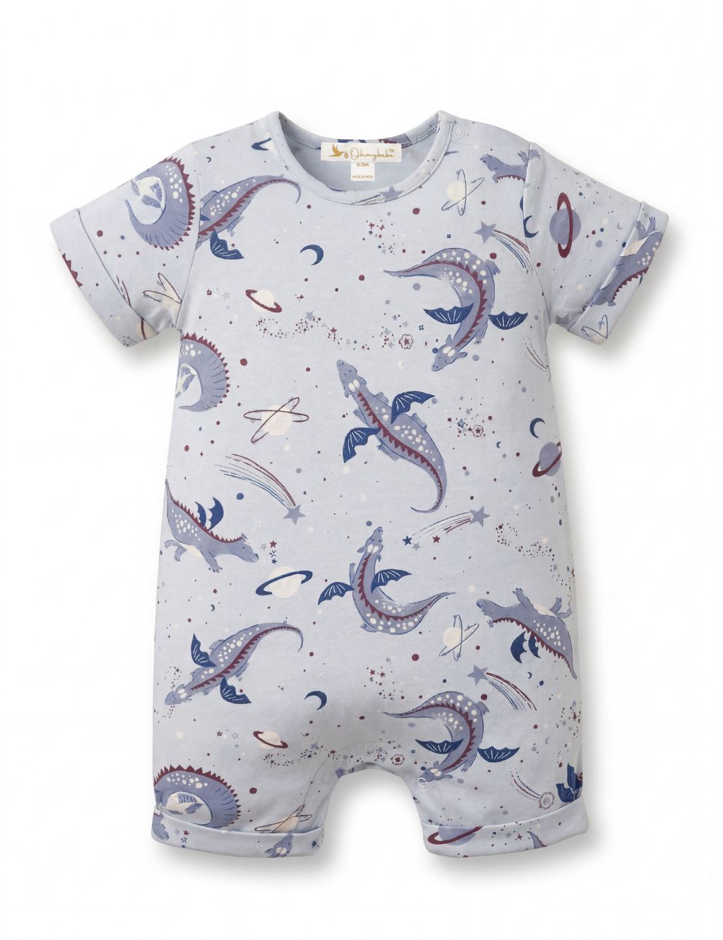 Organic Cotton Dragon Dreams AOP Print Baby Romper
