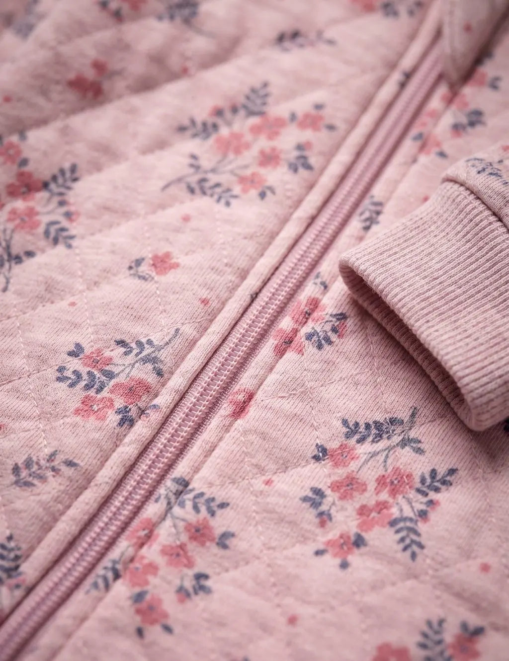 Dusk Posie Quilted Hooded Zipper Growsuit