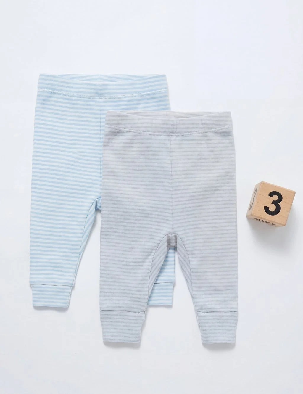 Organic Cotton Baby leggings 2 pack (Blue and Grey)