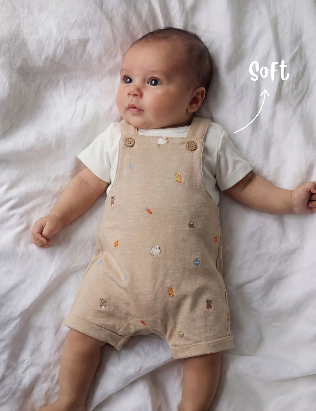 Organic Cotton Baby Dungaree Set Animal Print