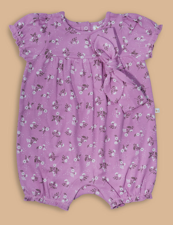 Shortie Growsuit with Headband – Daisy Print