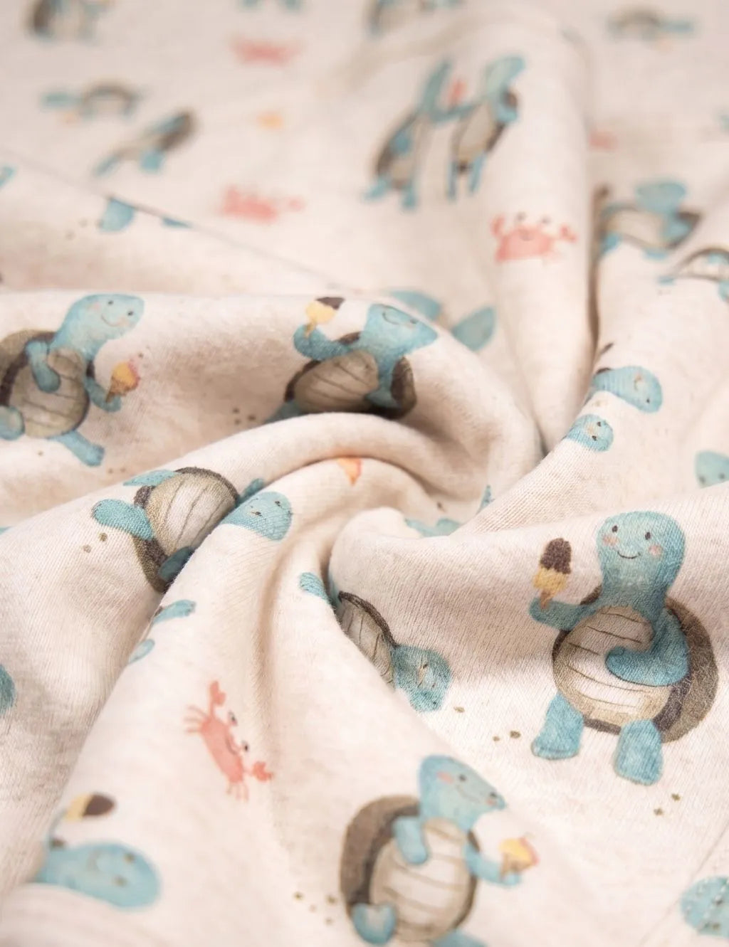 100% Organic Cotton Baby Towel - Hungry Turtles Print