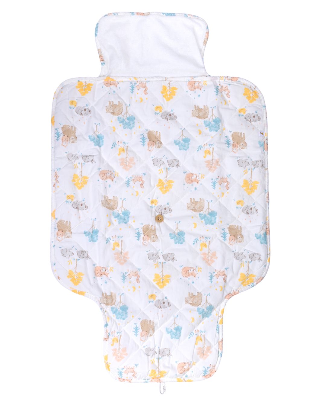 White Animal Print Baby Changing Mat