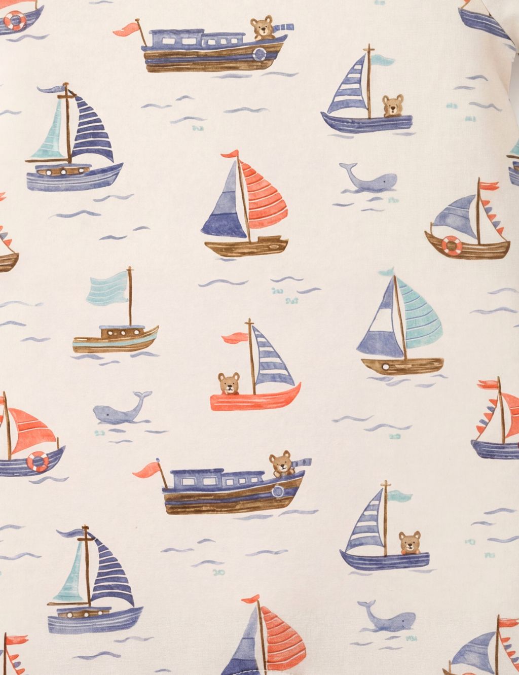 Organic Cotton Cloud Yacht Print Baby Romper