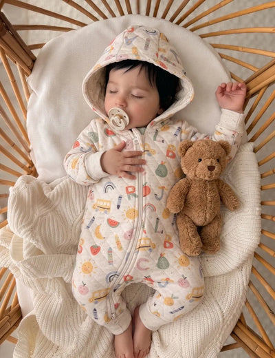 Alphabet Quilted Hooded Growsuit
