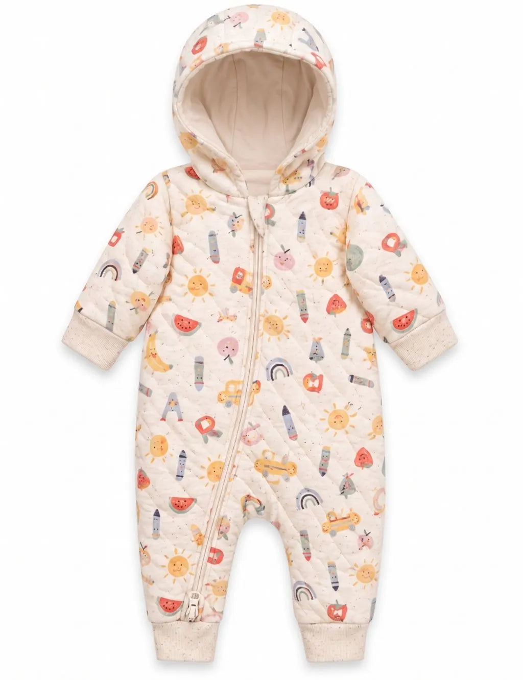 Alphabet Quilted Hooded Growsuit