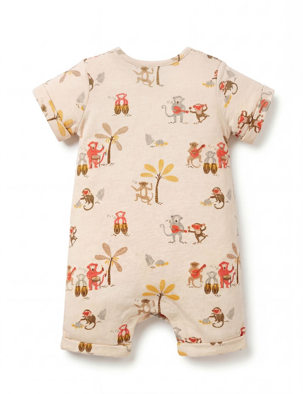 Organic Cotton Jungle Jamboree Print Baby Romper