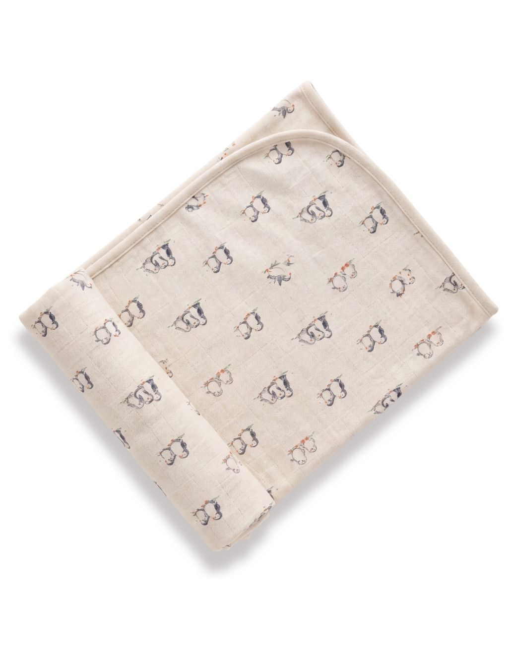 100% Organic Cotton Baby Towel - Cloud Penguin Print