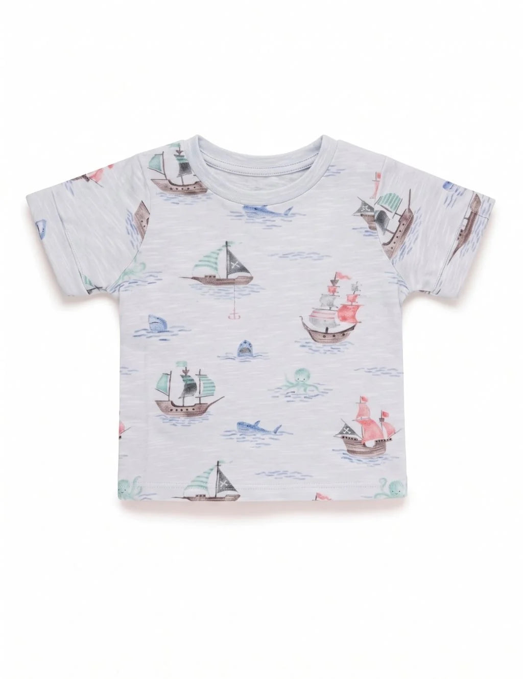 Organic Cotton Quilted Dungaree Set - Boat Print