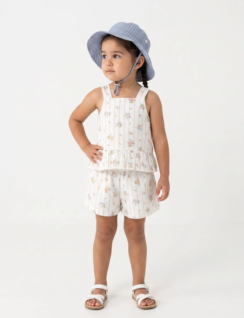 Organic Cotton Nautical Floral Top and Shorts Set