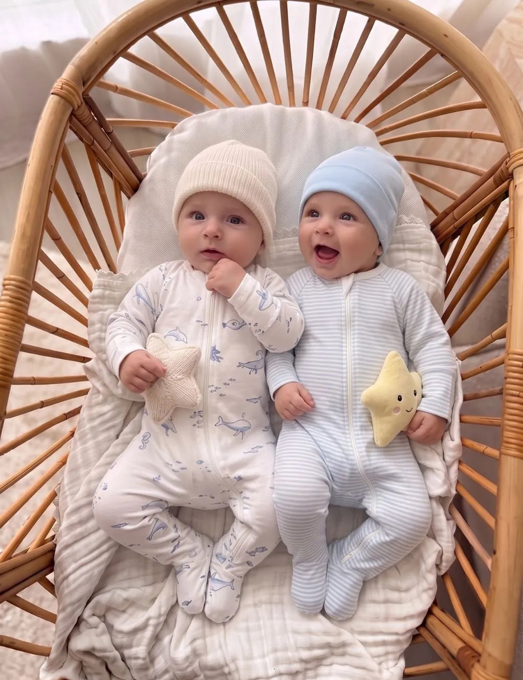 2-Pack Zip Rompers – Nautical & Blue