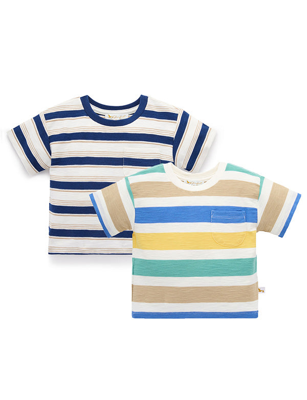 Organic Cotton Baby Striped T-Shirt – 2-Pack