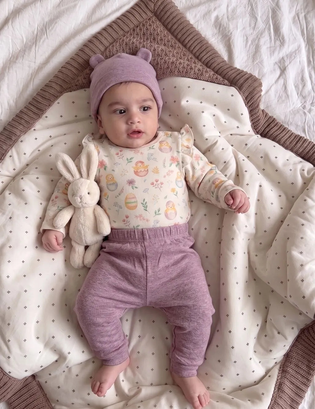 Organic Cotton 3-Piece Bodysuit Set - Hatchlings Print