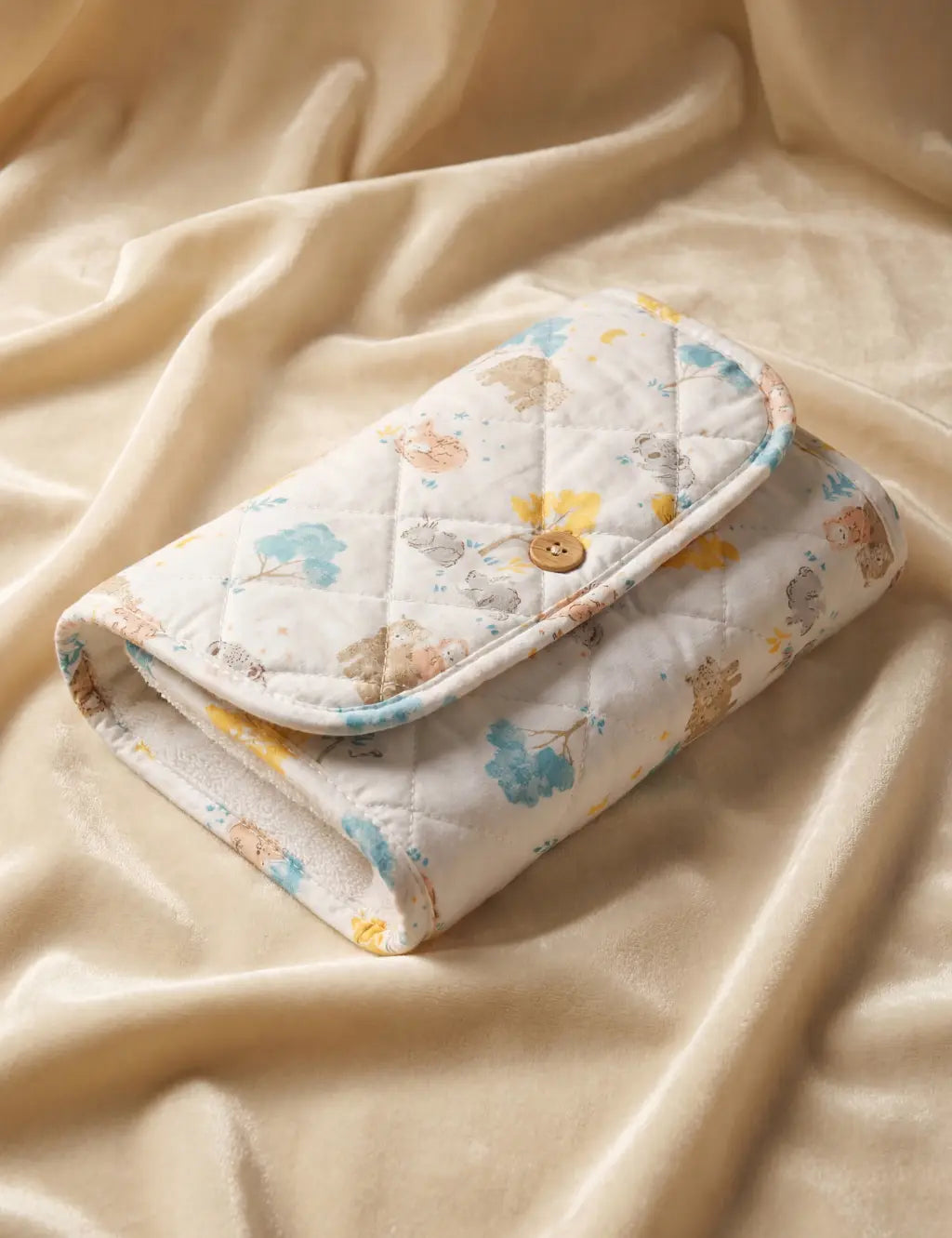 White Animal Print Baby Changing Mat