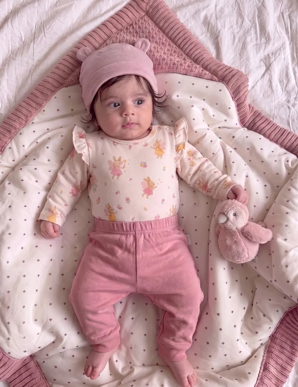 Organic Cotton 3-Piece Bodysuit Set – Flower AOP