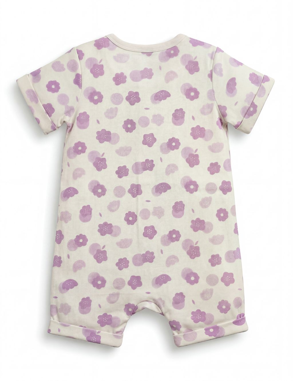 Organic Cotton Wild Flower Lilac Print Baby Romper