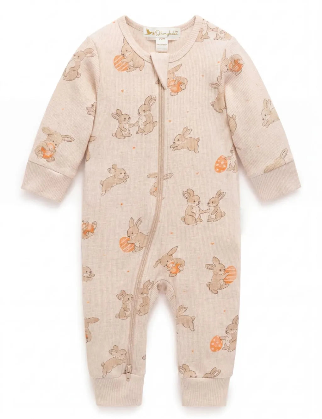 Organic Cotton Baby Romper – Easter Bunny Egg Print