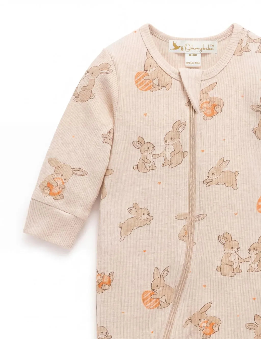 Organic Cotton Baby Romper – Easter Bunny Egg Print