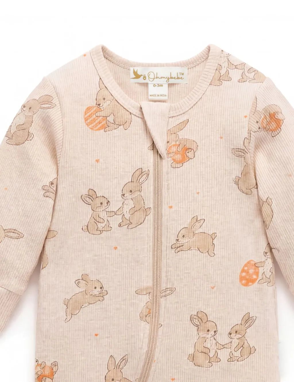 Organic Cotton Baby Romper – Easter Bunny Egg Print
