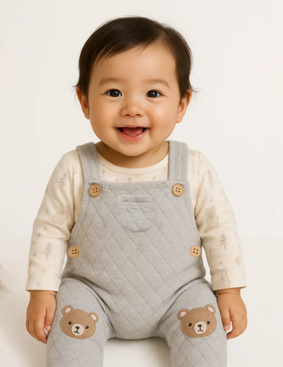 Organic Cotton Quilted Overall Set – Soft, Cozy & Adorably Stylish - ohmybebe
