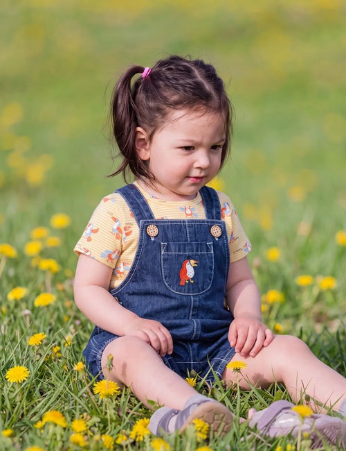 Organic Cotton Kids Denim Overall Set