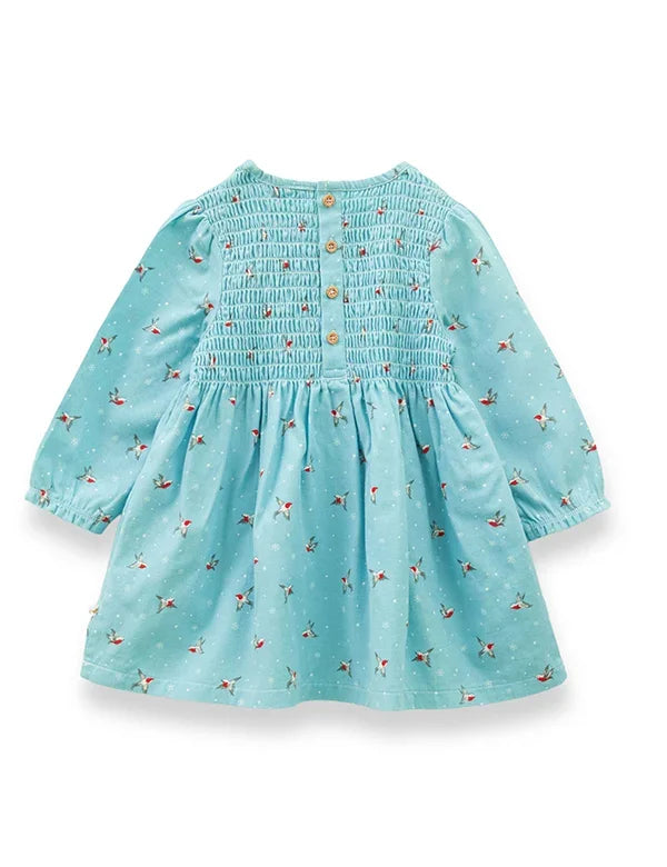 Organic Cotton Baby Girl Dress Set – Blue Floral Frock – ohmybebe
