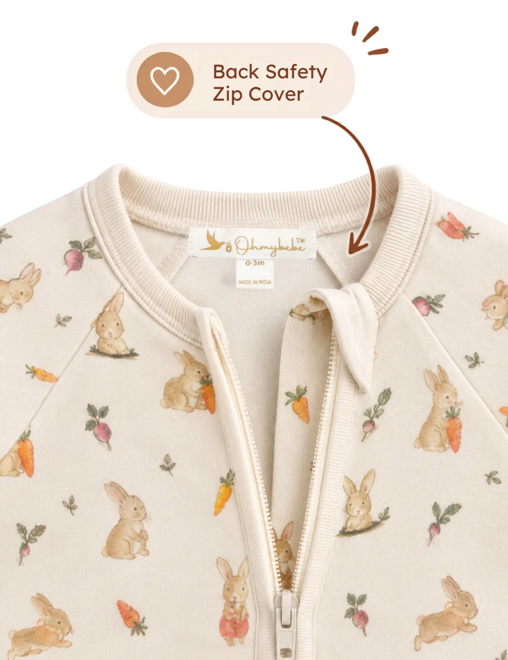 Baby Bunny Zip-Up Footed Romper