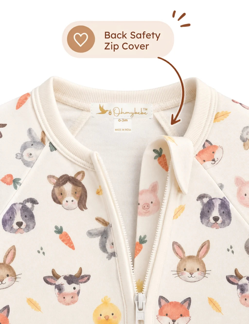 Farm Friends Organic Cotton Baby Romper