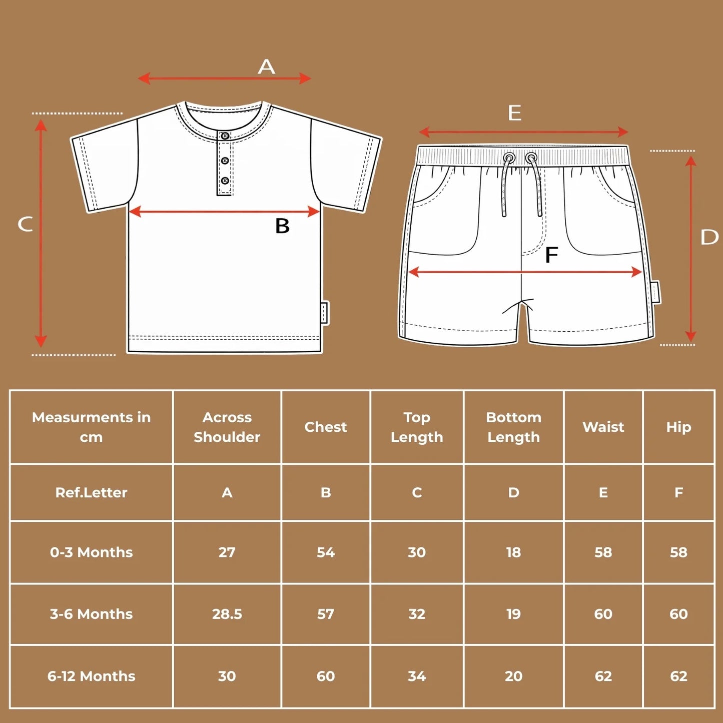 Organic Cotton Henley Tee with Chambray Shorts Set