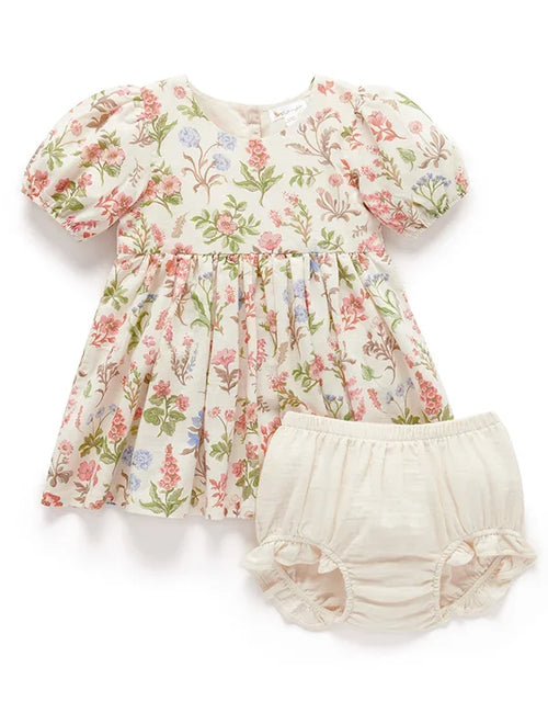 Floral Baby Dress with Ruffle Bloomer Set