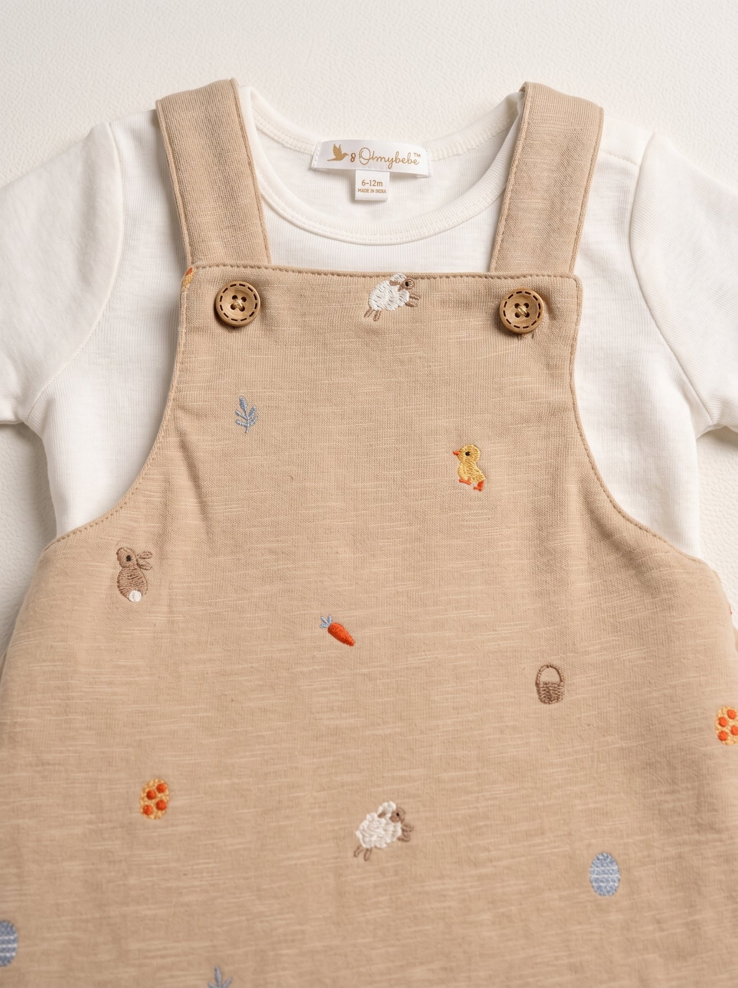 Organic Cotton Baby Dungaree Set Animal Print