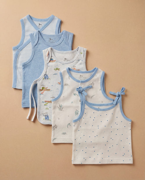 Blue Baby Jabla Set (5 Pcs) – Organic Cotton Newborn Clothes