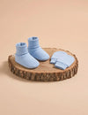 Organic Cotton Mittens & Booties - Blue