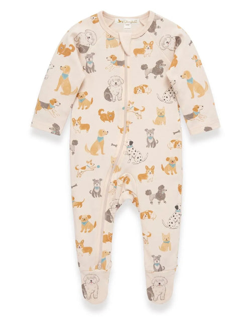 Ohmybebe Puppy Friends Zip Growsuit