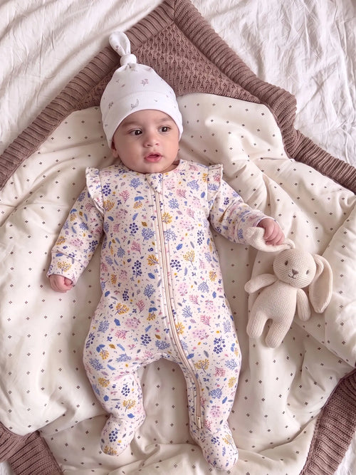 Organic Cotton Baby Romper – Dusk Floral Print