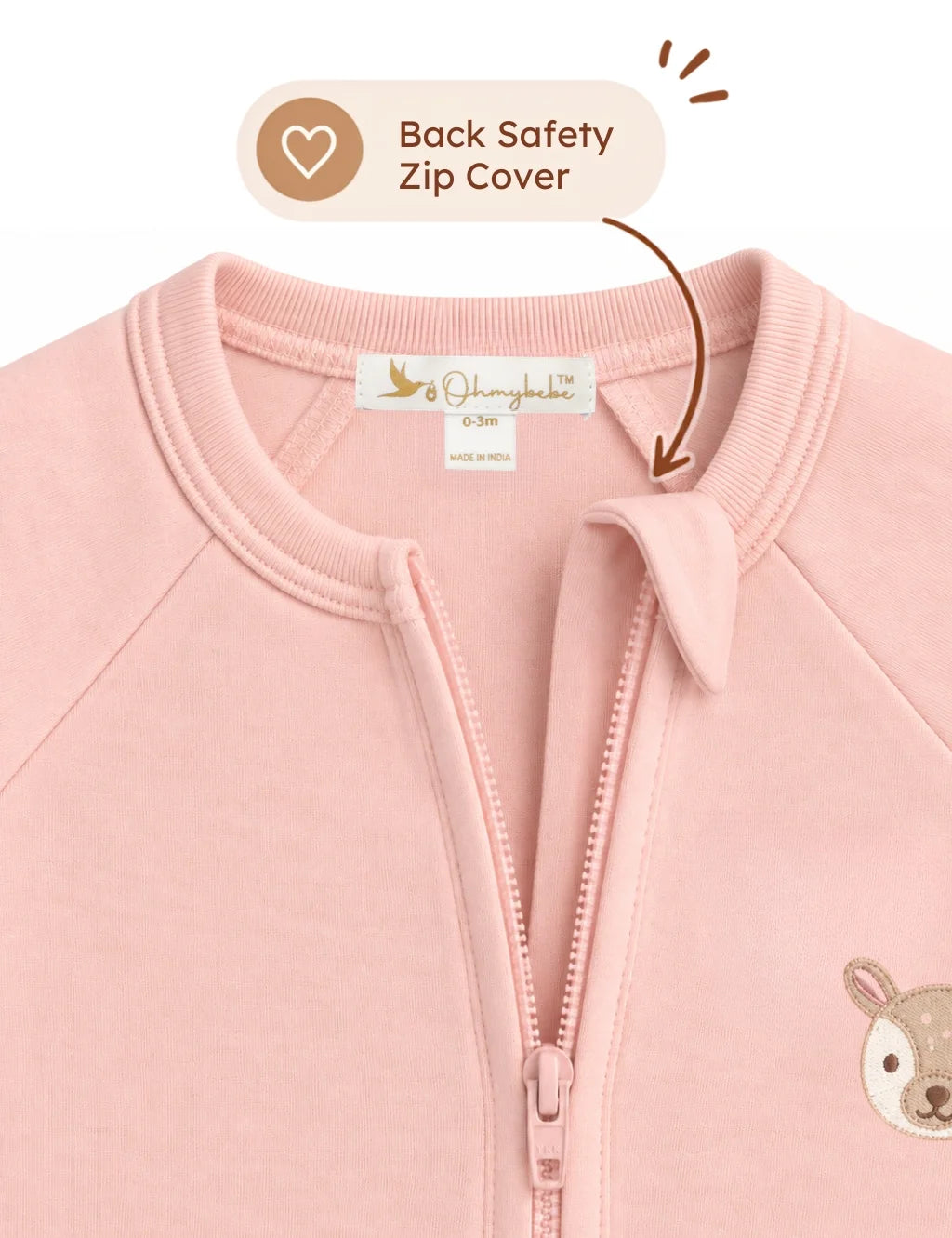 Ohmybebe Nudie Zip Growsuit