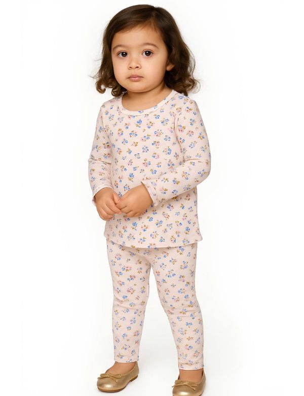 Girls' Full Sleeve Tops & Pyjama Set - Organic Cotton Nightwear